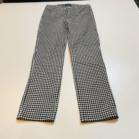 Talbots Pant Trouser Velvet High Waist Straight Leg Plaid Herringbone Winter - Picture 2 of 10